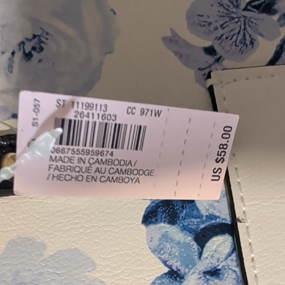 Victoria's Secret Floral Tote Bag - Cream and Blue - Picture 2 of 2